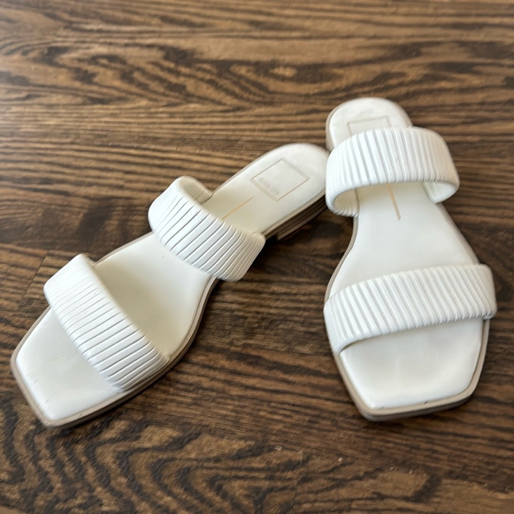 Dolce Vita white leather sandals